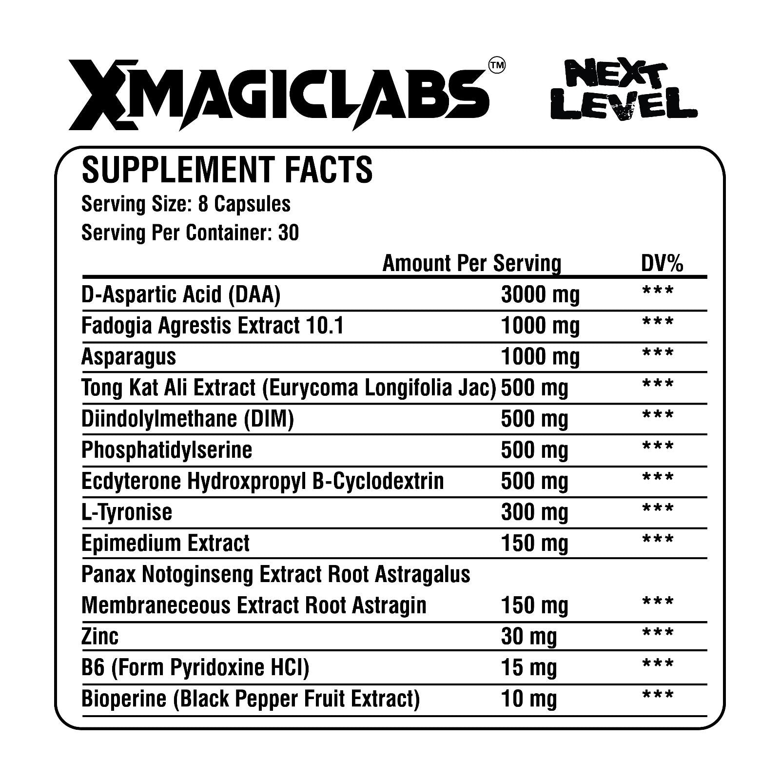 XMagiclabs NEXT LEVEL Testo Booster Daa Fadogia agrestis Tongkat Ali 240 Kapsül - Galeri