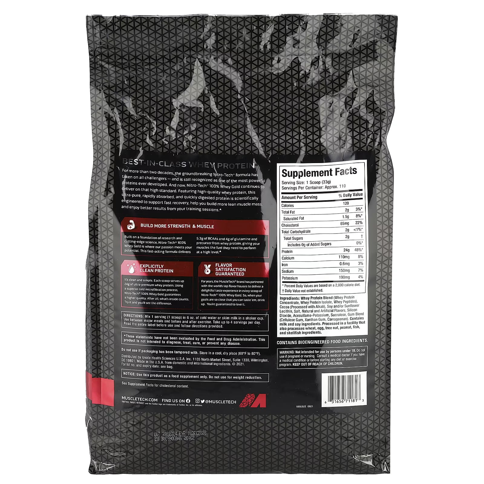 MuscleTech Nitro-Tech Whey Protein Ultra %100 Whey Gold 4,5 KG - 110 servis (ABD VERSİYON) - Galeri