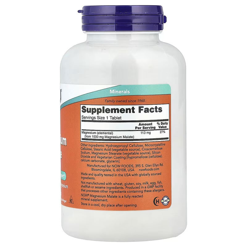 Now Magnesium(Magnezyum) Malate, 1000 mg 180 Tablet - Galeri