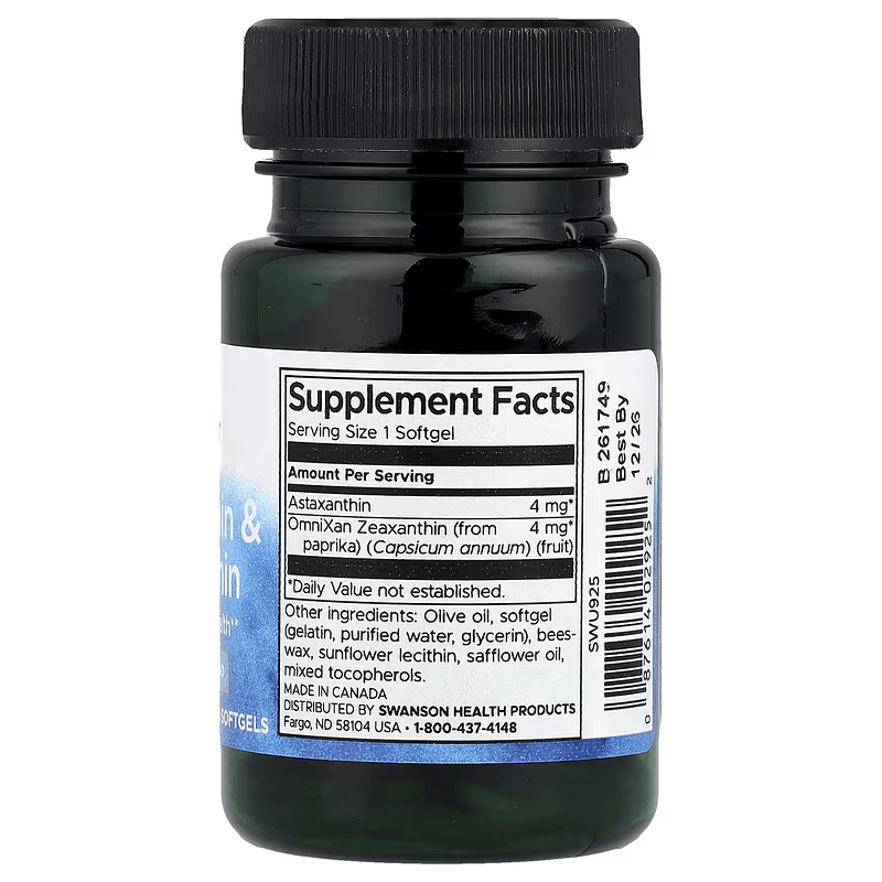 Swanson Astaxanthin & Lutein & Zeaxanthin Eye and Vision Health 60 Softgels - Galeri