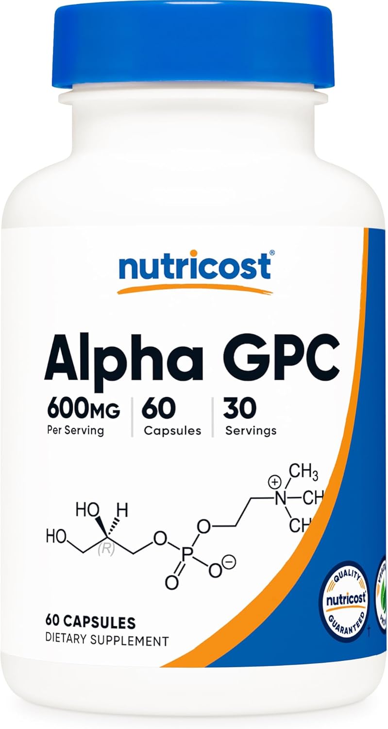 Nutricost Alpha GPC 600mg, 60 Vegetarian Caps - Non-GMO and Gluten Free, 300mg Per Capsule