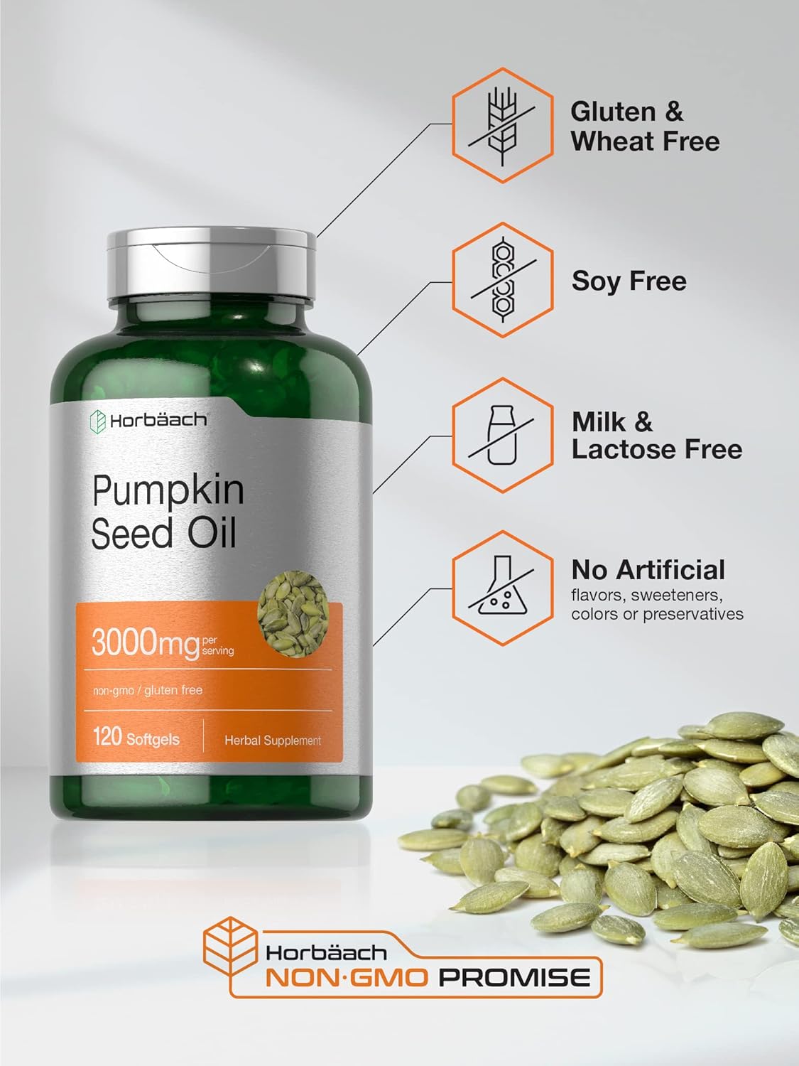 Horbäach Pumpkin Seed Oil 3000mg 120 Softgel - Galeri
