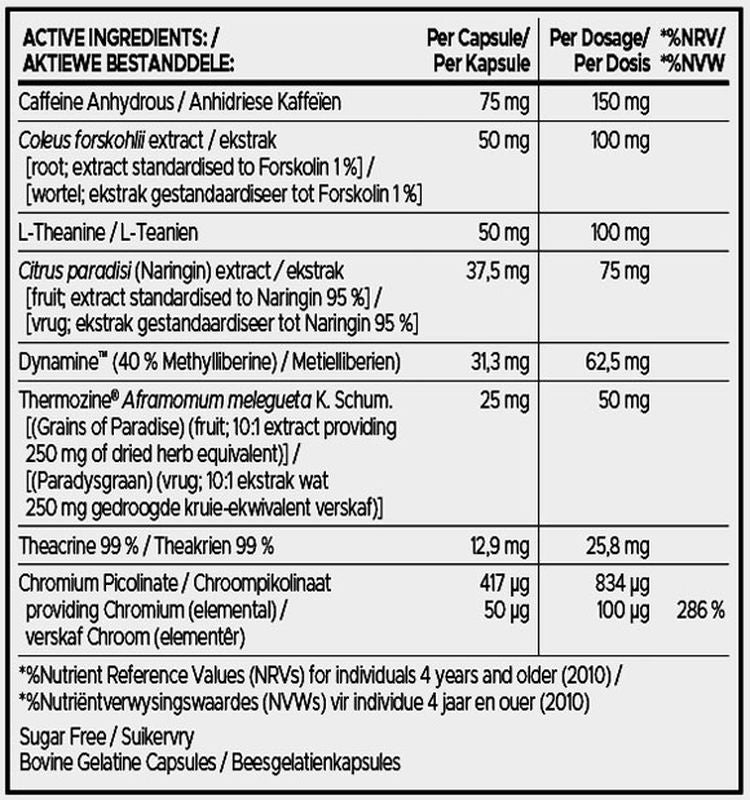 USN PhedraCut Lipo X Thermo shred Hardcore Fat Burner - 80 Caps - Galeri