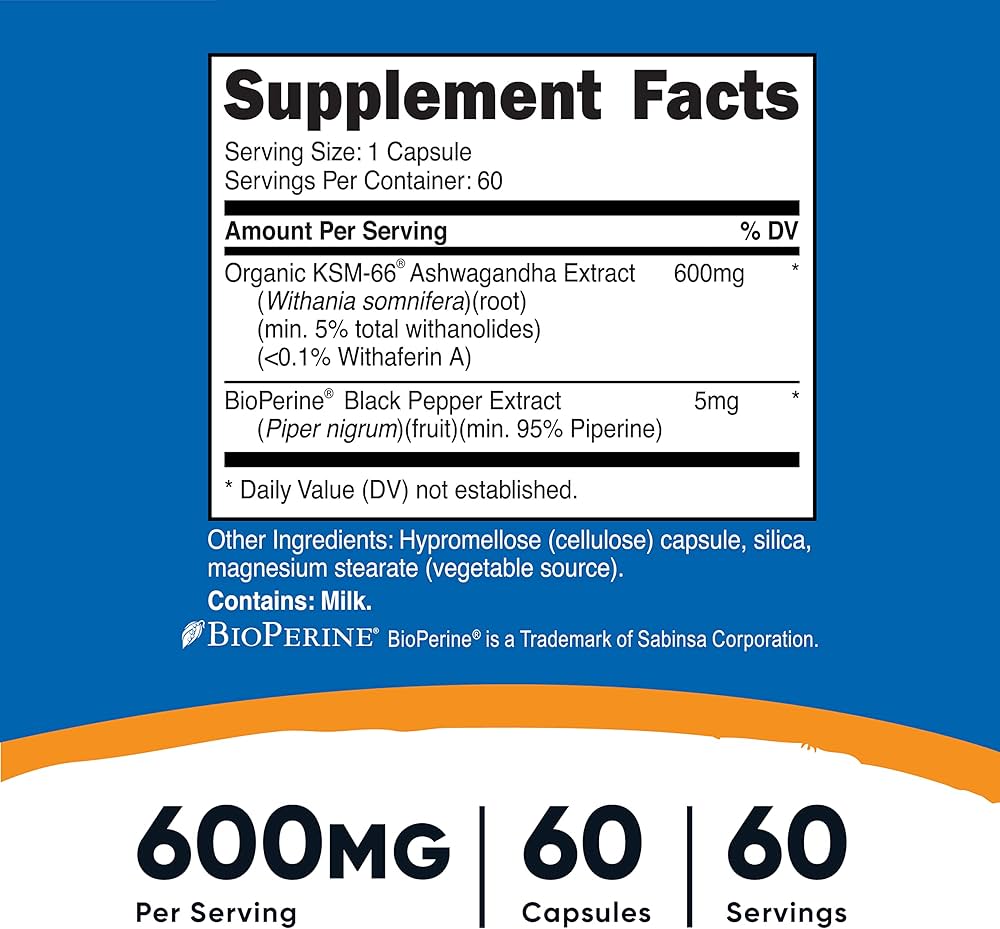Nutricost KSM66 ASHWAGANDHA 600 MG 60 Capsul - Galeri