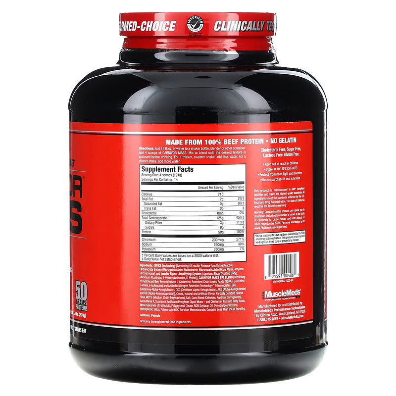 MuscleMeds Carnivor Mass Beef Protein İsolate Gainer 2674 Gr - Galeri
