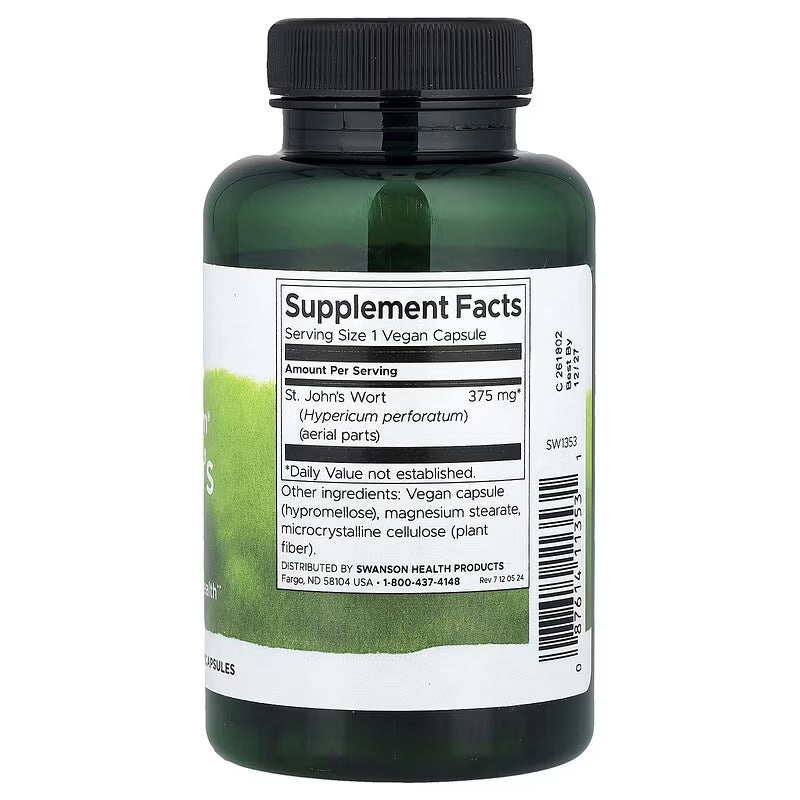 Swanson Full Spectrum St. John's Wort Mental and Emotional Health 375 mg 120 Vegan Caps - Galeri