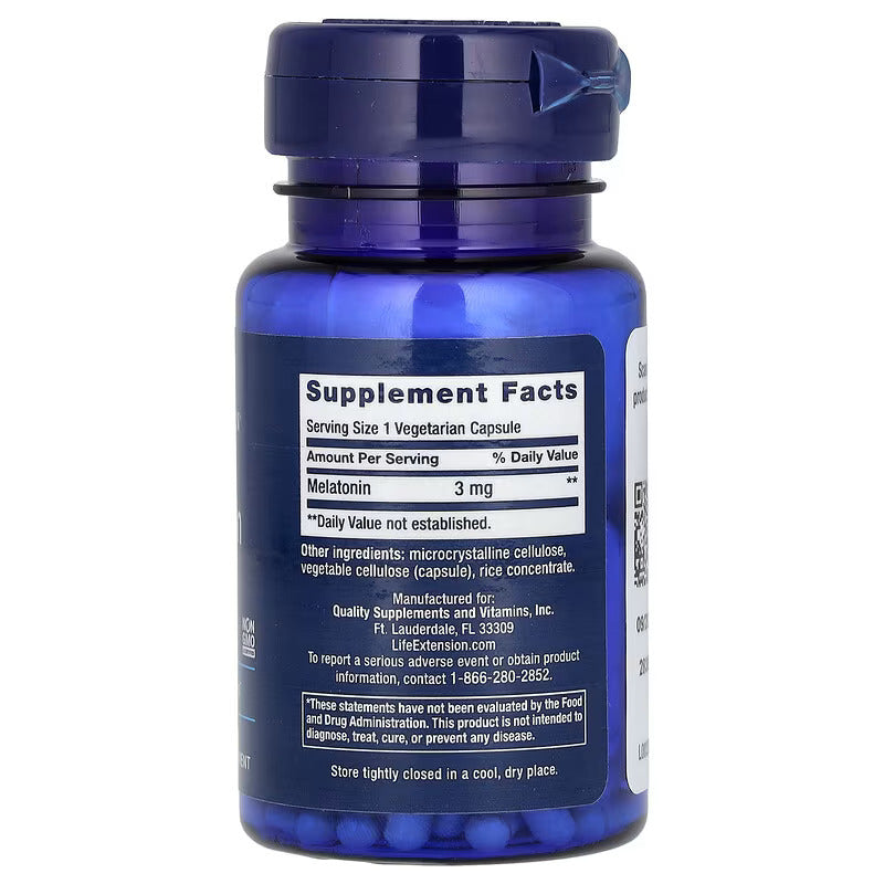 Life Extension Melatonin 3 mg 60 Vegetarian Caps - Galeri
