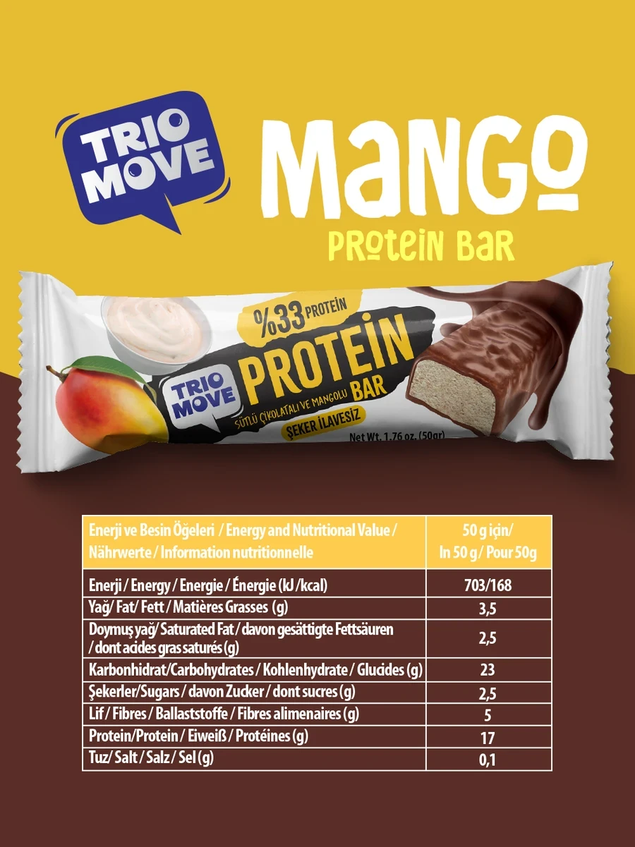 Trio Move Protein Bar 9 Adet X 50 Gr Mango &amp; Yoğurt - Galeri