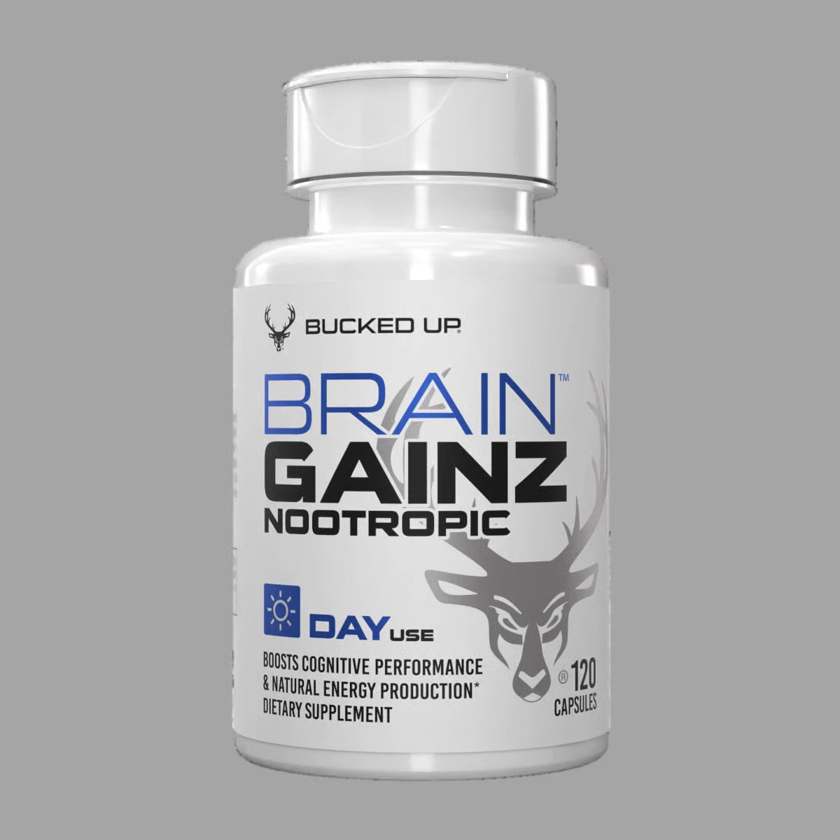 Bucked Up Brain Gainz Nootropic Lion's Mane Tyrosine Reishi Mushroom Gaba Theanine 240 Caps USA - Galeri