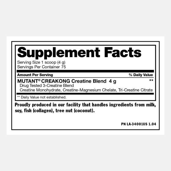 Mutant Creakong - Adv Creatine monohydrate - Creatine malate + Creatine Magnesium Chelate 75 servis - Galeri