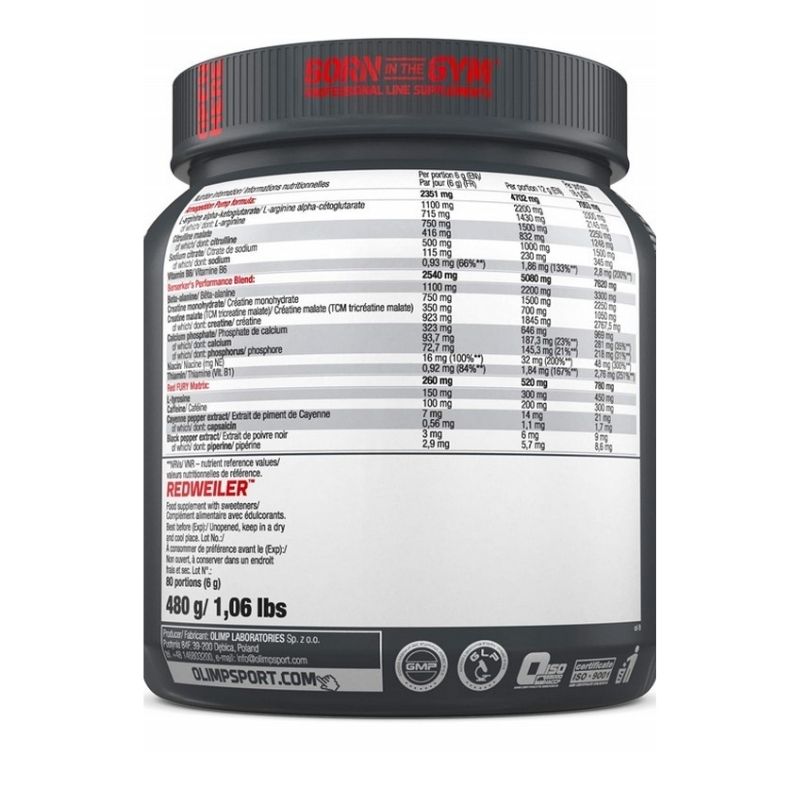 OLİMP Redweiler Preworkout Powder 480 GR 80 Servis - Galeri