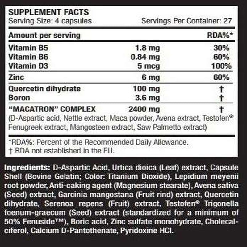Scitec Nutrition Macatron (Daa Aspartic Acid+Boron+Maca+Testofen Fenugreek) 108 capsules - Galeri