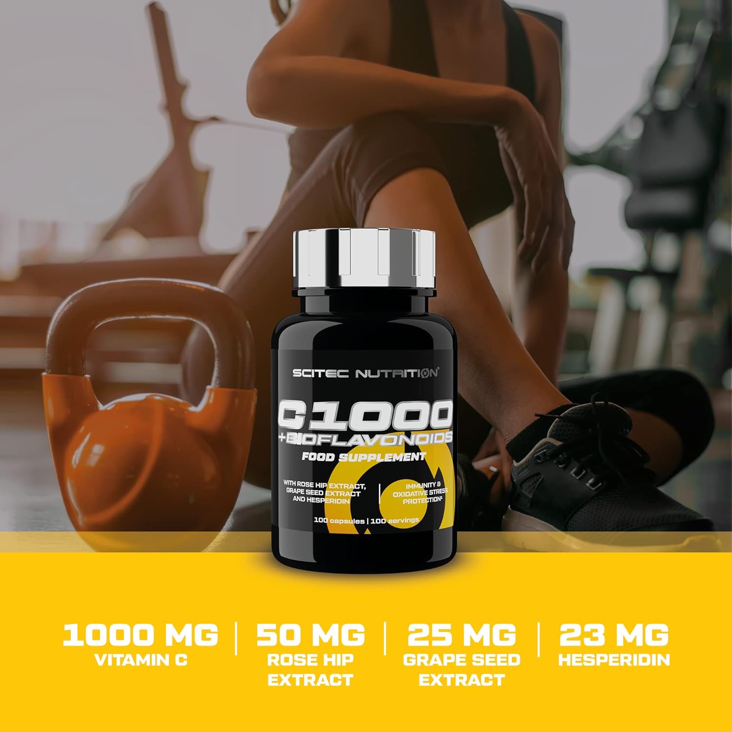 Scitec Nutrition C 1000 + Bioflavonoids Vitamin C Rosehip and bioflavonoids 100 Caps - Galeri