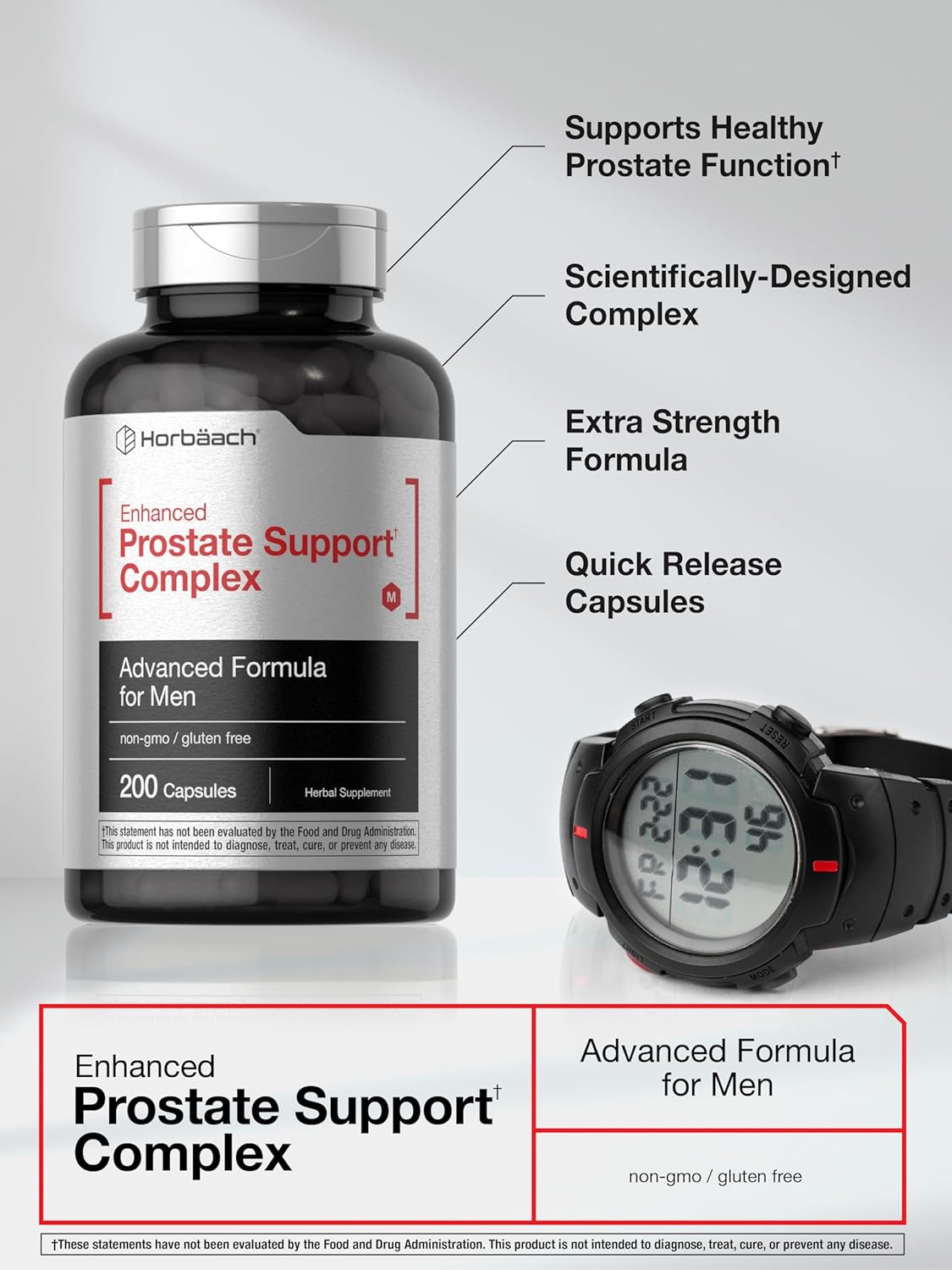 Horbaach Prostate Support for Men Saw Palmetto, Pygeum, Stinging Nettle 200 Cap - Galeri