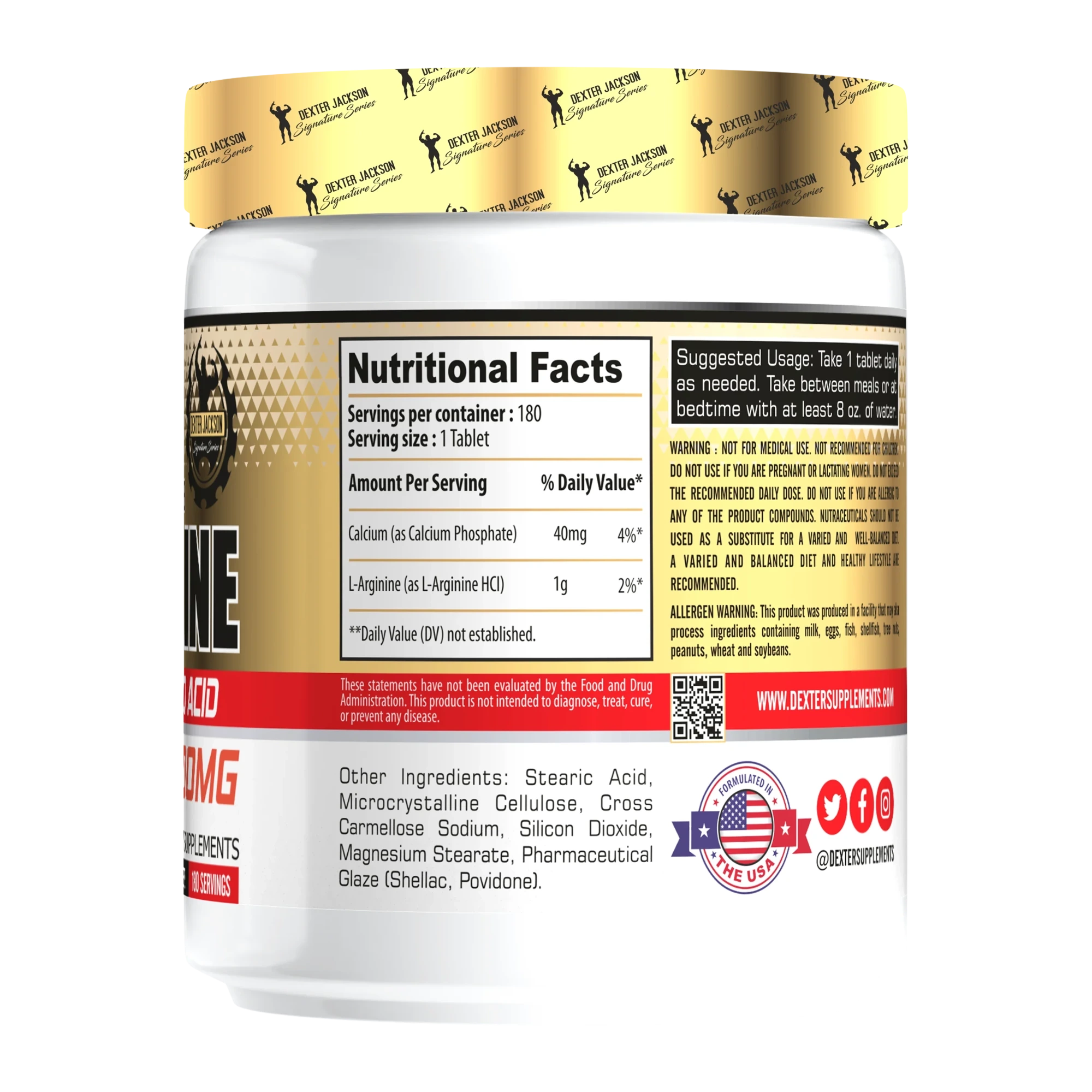 Dexter Jackson Signature Series L-Arginine Arjinin 180 Tablet USA - Galeri