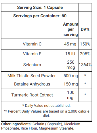 Kevin Levrone Anabolic Liver Detox Milk thistle Turmeric Mix Support 60 Caps - Galeri