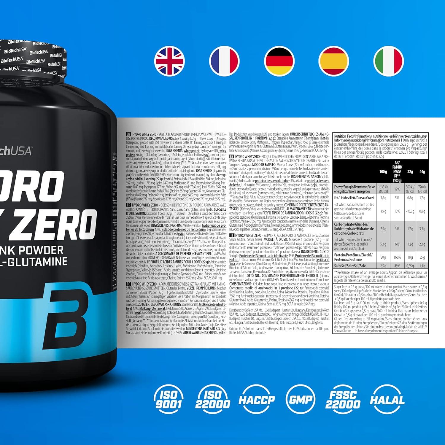 BİOTECHUSA Hydro Whey Protein Zero - 1816 g - Galeri