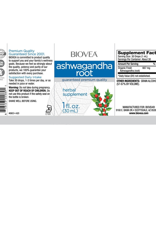 Biovea  Ashwagandha Root Liquid Drops - 30 ml - Galeri