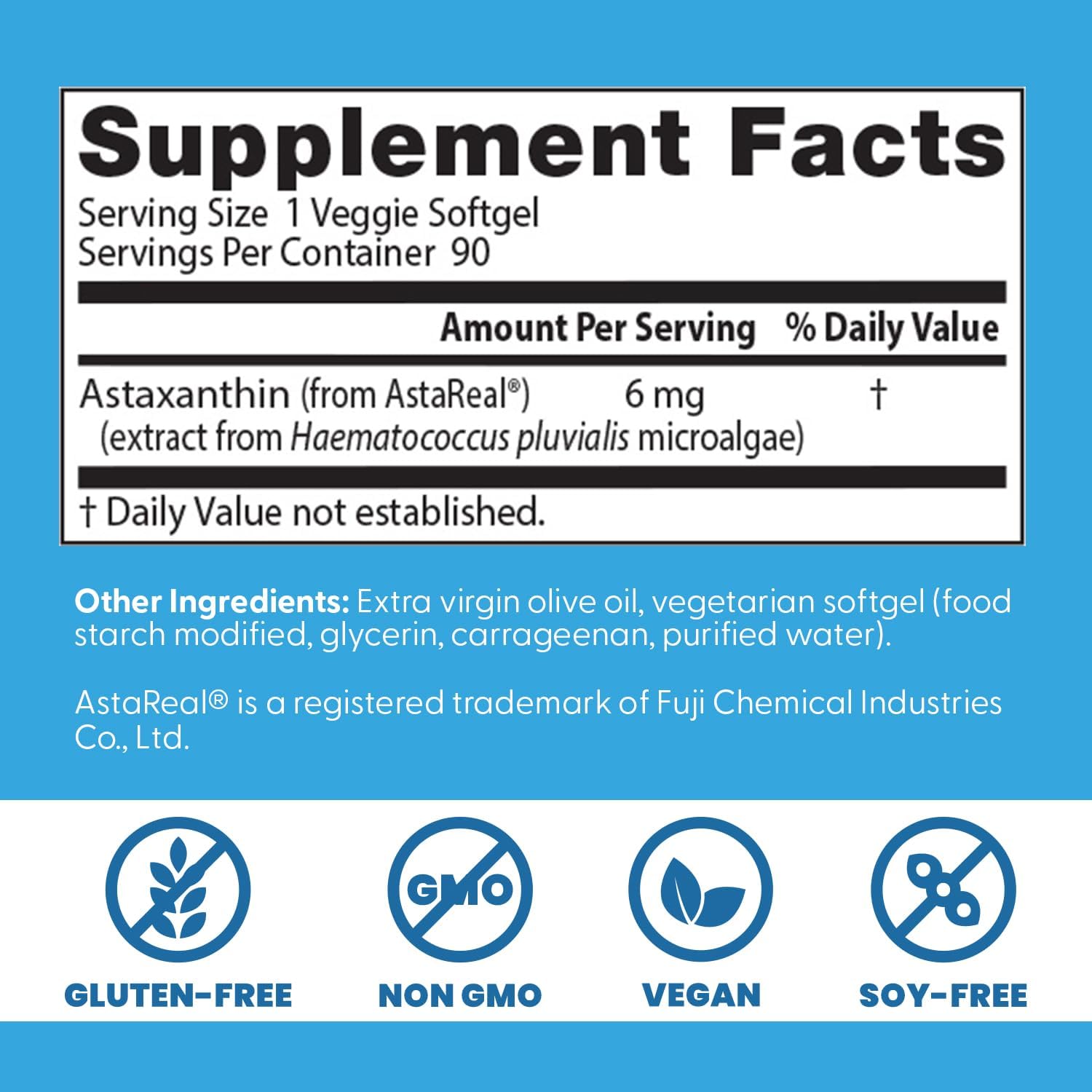 Doctors BEST Astaxanthin with AstaReal Supports Skin Elasticity for Healthy Aging 90 Softgels - Galeri