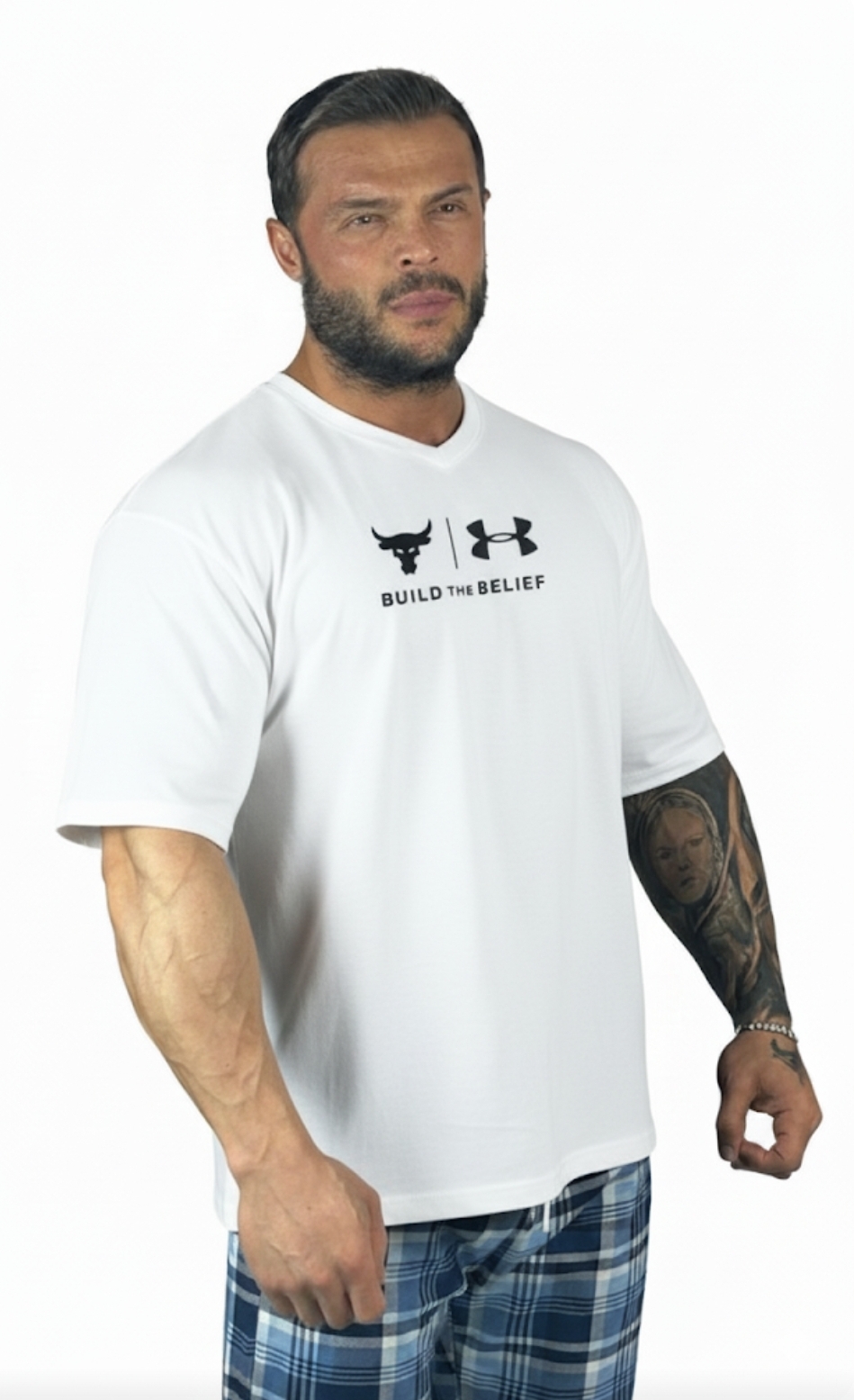 Oversize Tisort Build The Belief Beyaz