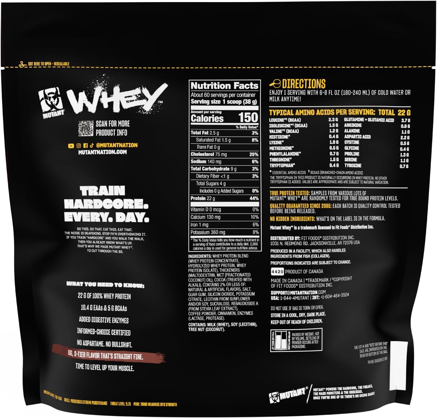 Mutant Whey – 100% Whey Protein Powder Shake, Gourmet Taste, 22g of Protein, Fast Absorbing, Easy Digesting 5lbs - Triple Chocolate - Galeri