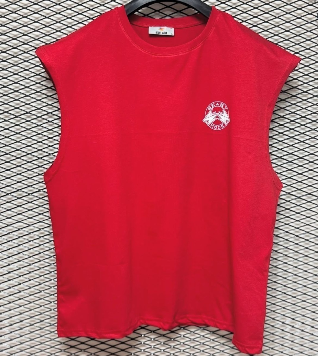 Bisiklet Yaka Kırmızı Kolsuz Tişört