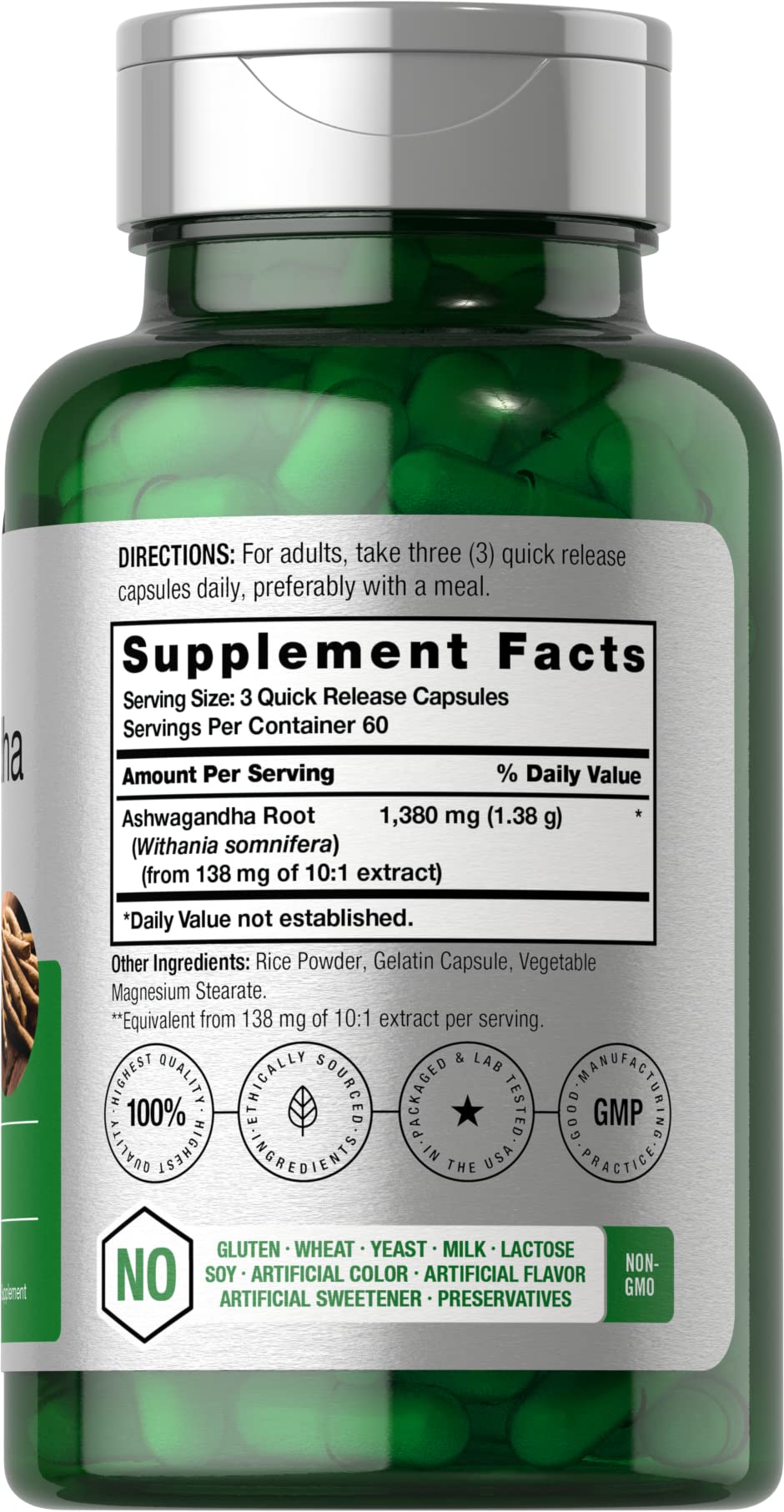 Horbaach Ashwagandha Supplement | 180 Capsules | for Women and Men | Herbal Root Extract - Galeri