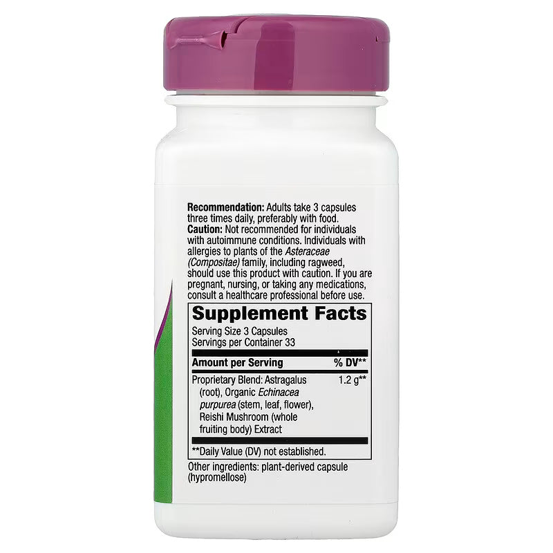 Nature's Way Echinacea Astragalus & Reishi Mushrooms 100 Vegan Capsules - Galeri