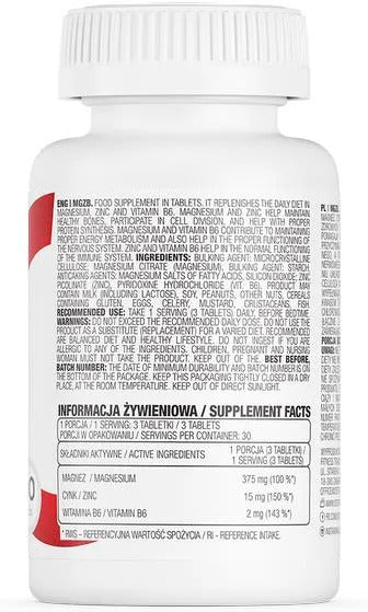 OstroVit MgZB Zma Magnesium Zinc B6  90 tablet - Galeri