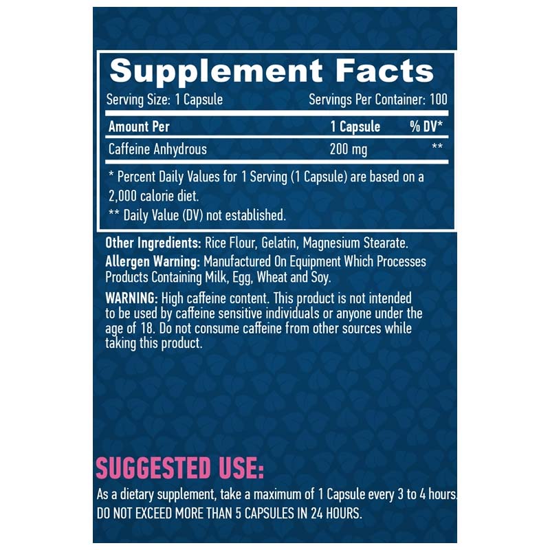 HAYA LABS Caffeine 200 mg  100 Caps - Galeri