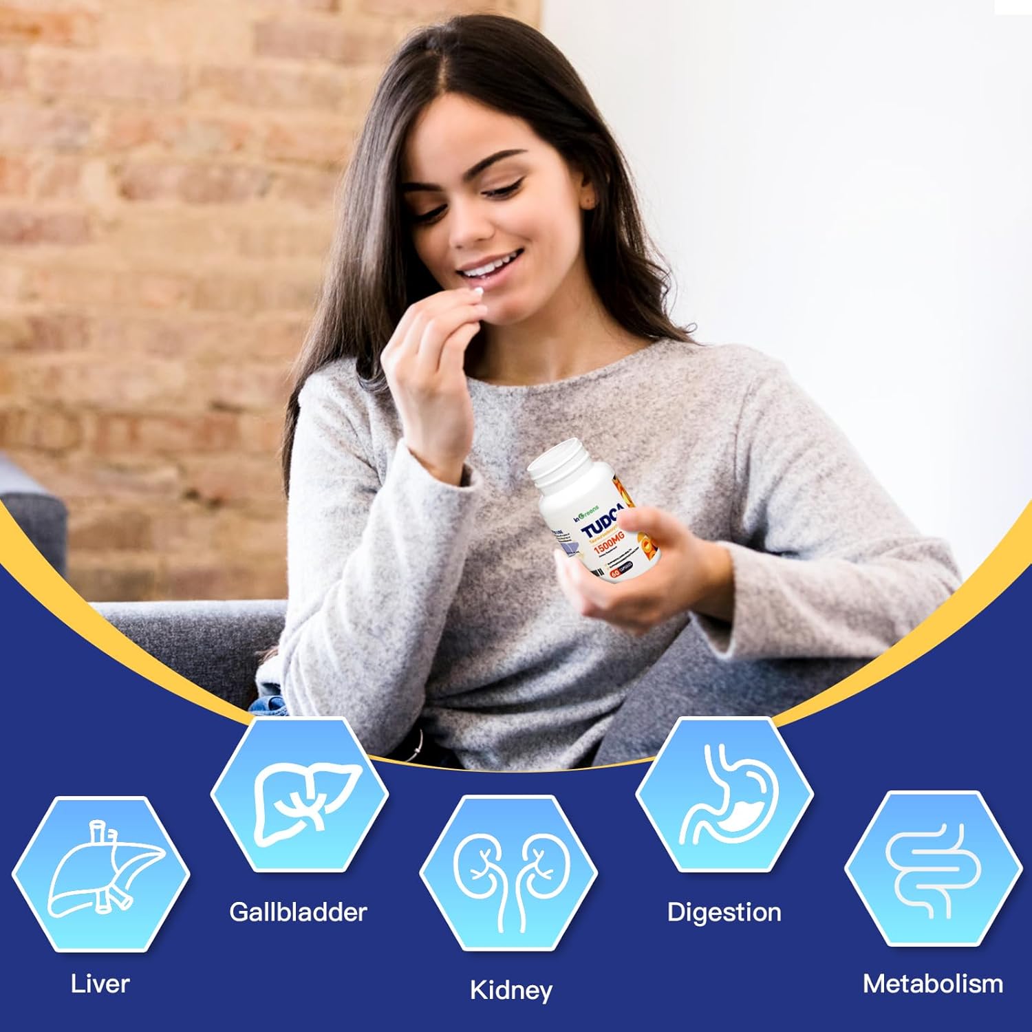 inGreens TUDCA High Pure Tauroursodeoxycholic Salts Liver Cleanse Detox and Repair 1500 mg 60 Caps - Galeri