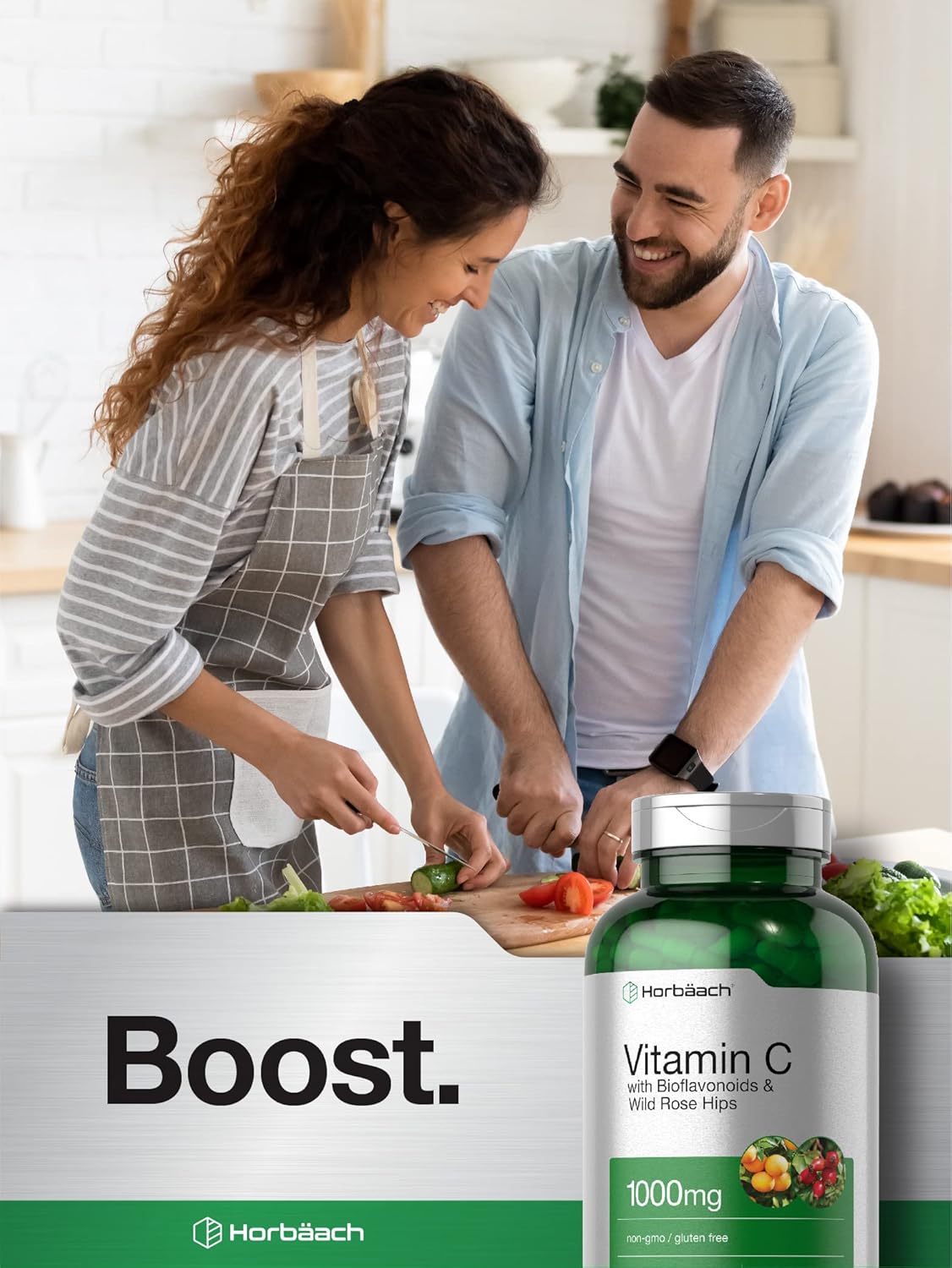 Horbäach Vitamin C 1000mg Bioflavonoids and Rose HIPS High Strength Formul 250 Caps - Galeri