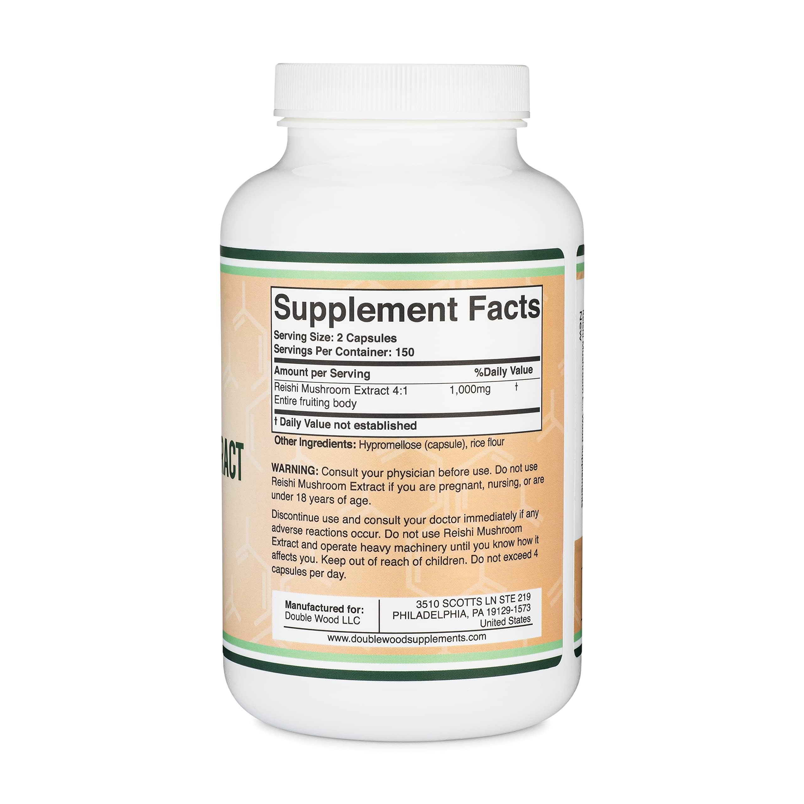 DOUBLE WOOD Reishi Mushroom Extract Mantar özü takviyesi 1000 Mg 300 Caps - Galeri