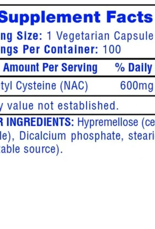 Hitech N-Acetyl Cysteine Nac 600 mg 100ct - Galeri