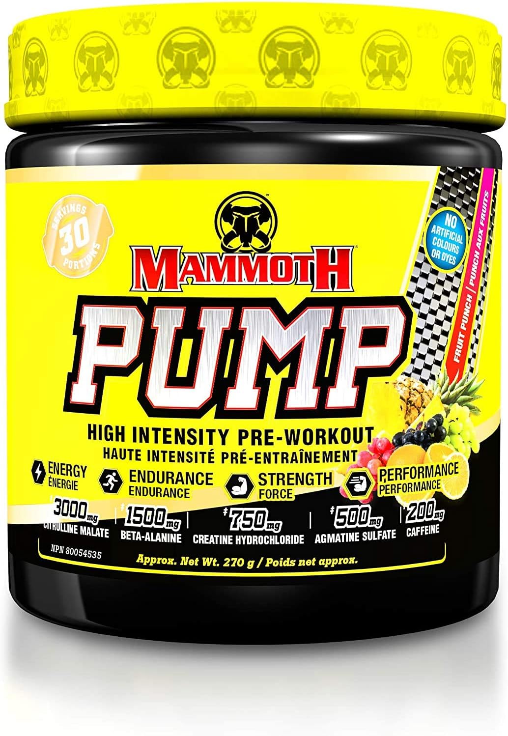 MAMMOTH PUMP PreWorkout Heightened Focus, Quick Recovery - Galeri