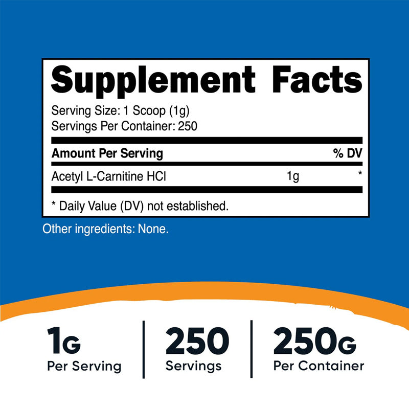 Nutricost acety L-Carnitine 250 gr -250 SERVİS - Galeri