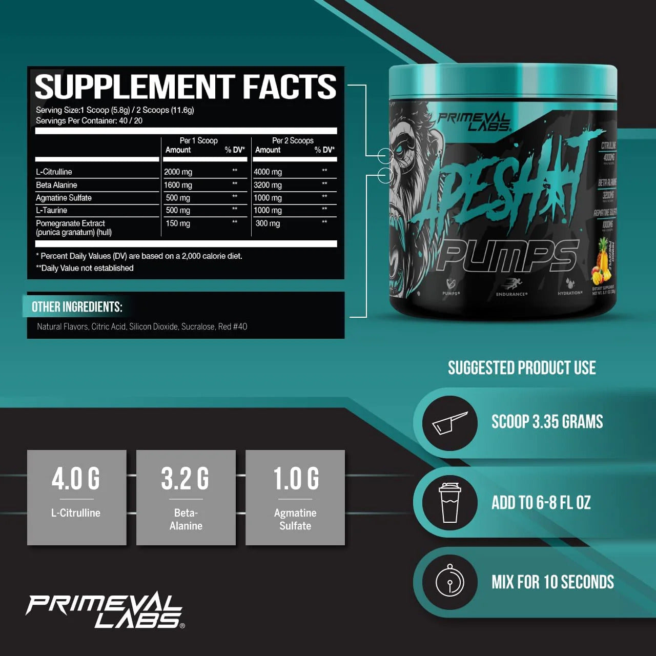 Primeval Labs Ape Sh*t Pumps Preworkout - 40 servis - Galeri