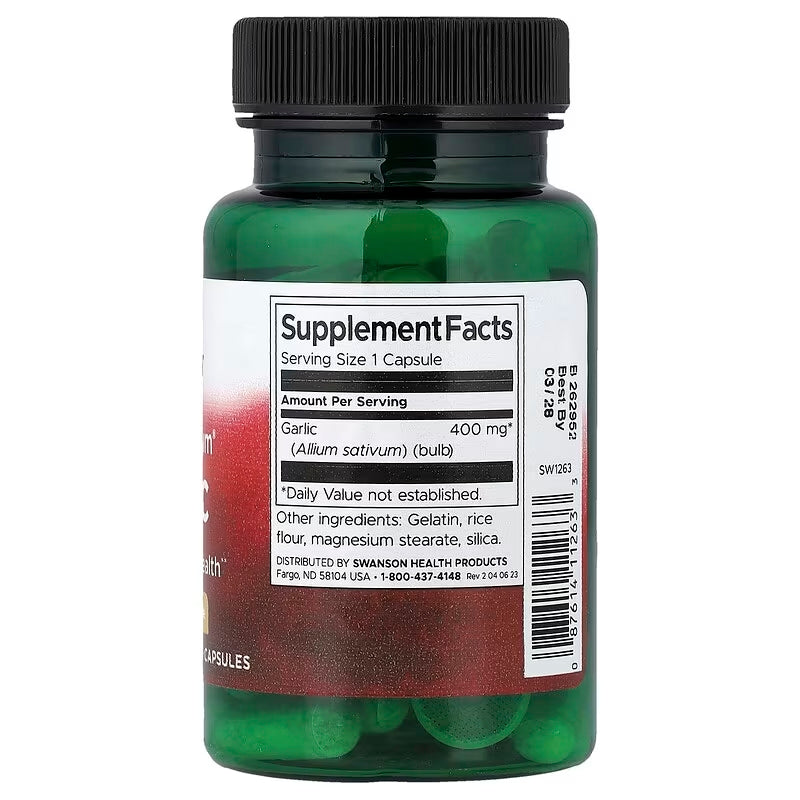 Swanson Full Spectrum Garlic 400 mg 60 Capsules - Galeri