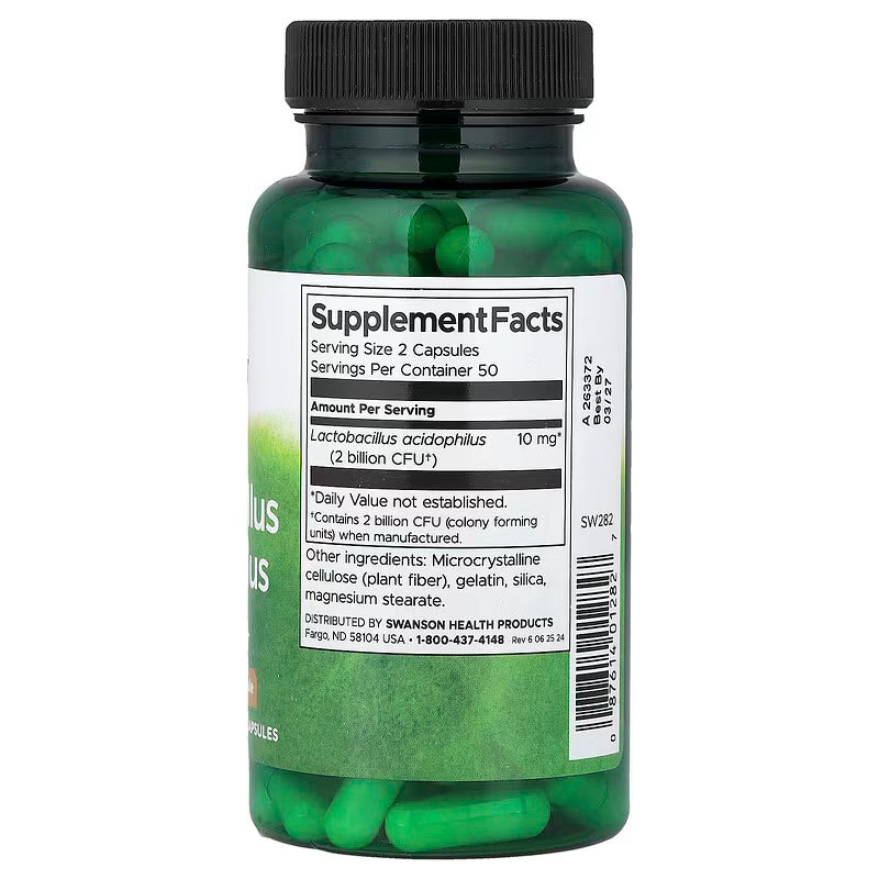 Swanson Lactobacillus Acidophilus Probiotics Digestive Health 1 Billion CFU 100 Caps - Galeri