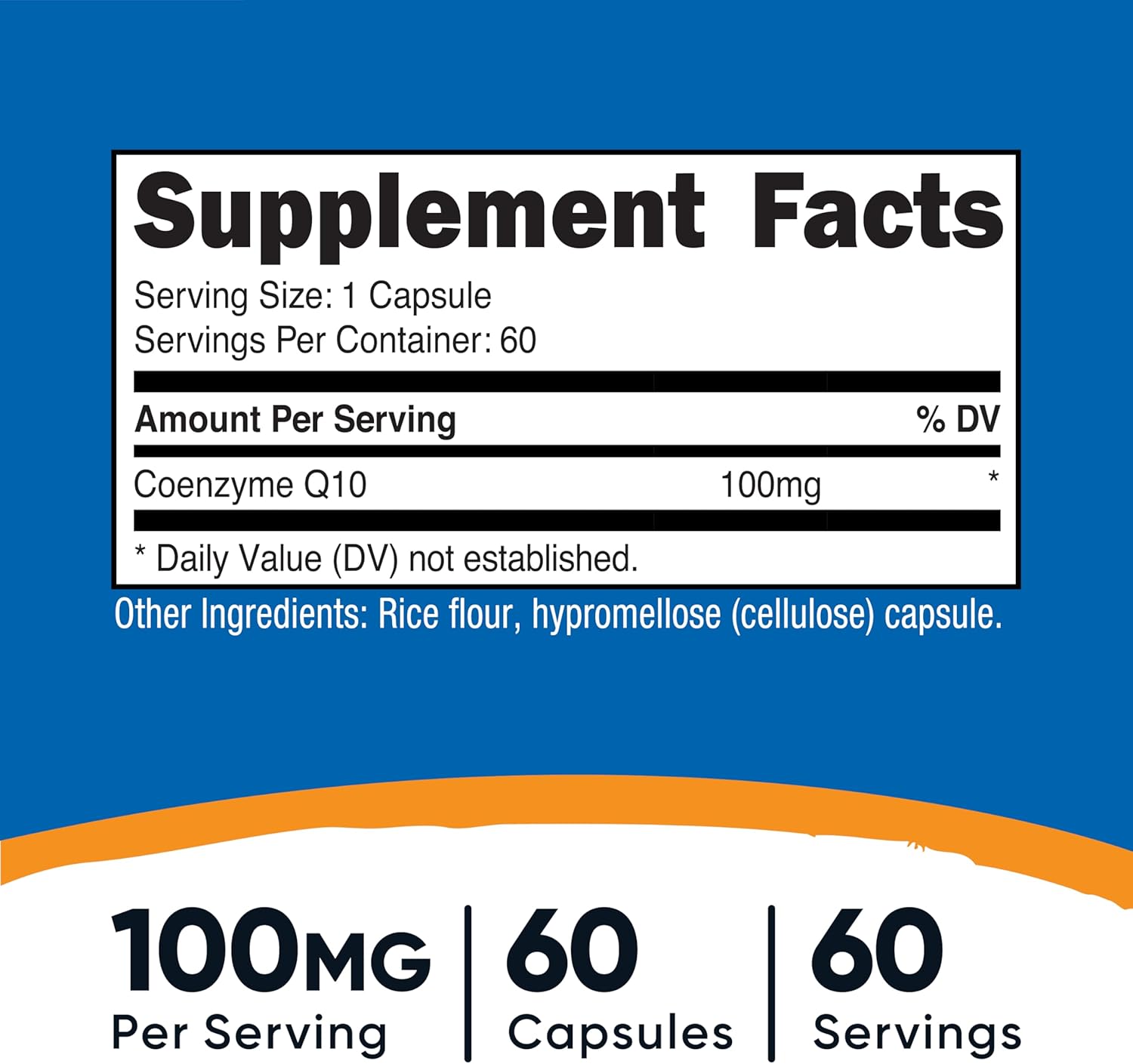 Nutricost CoQ10 Coenzyme Q10 Ubiquinone 100mg 60 Vegetarian Caps - Galeri