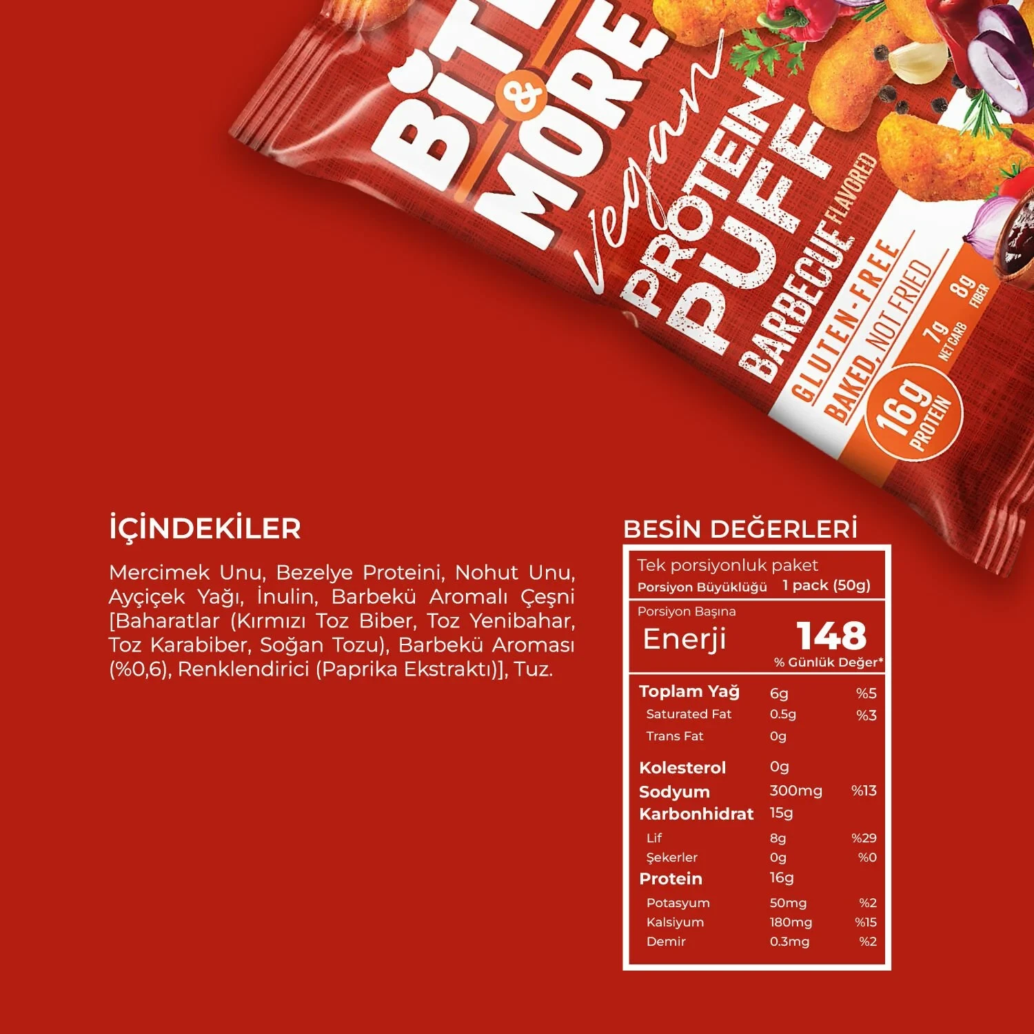 Bite &amp; More Barbekü Vegan Protein Puff 50 Gr - Galeri
