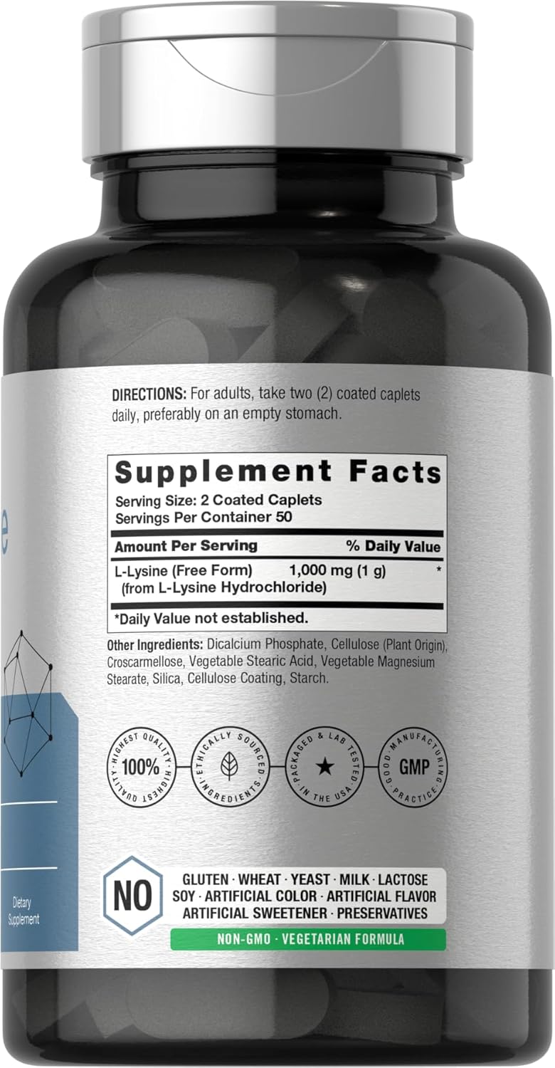 Horbäach L-Lysine Lizin 1000mg Essential Amino Acid 100 Tablet - Galeri