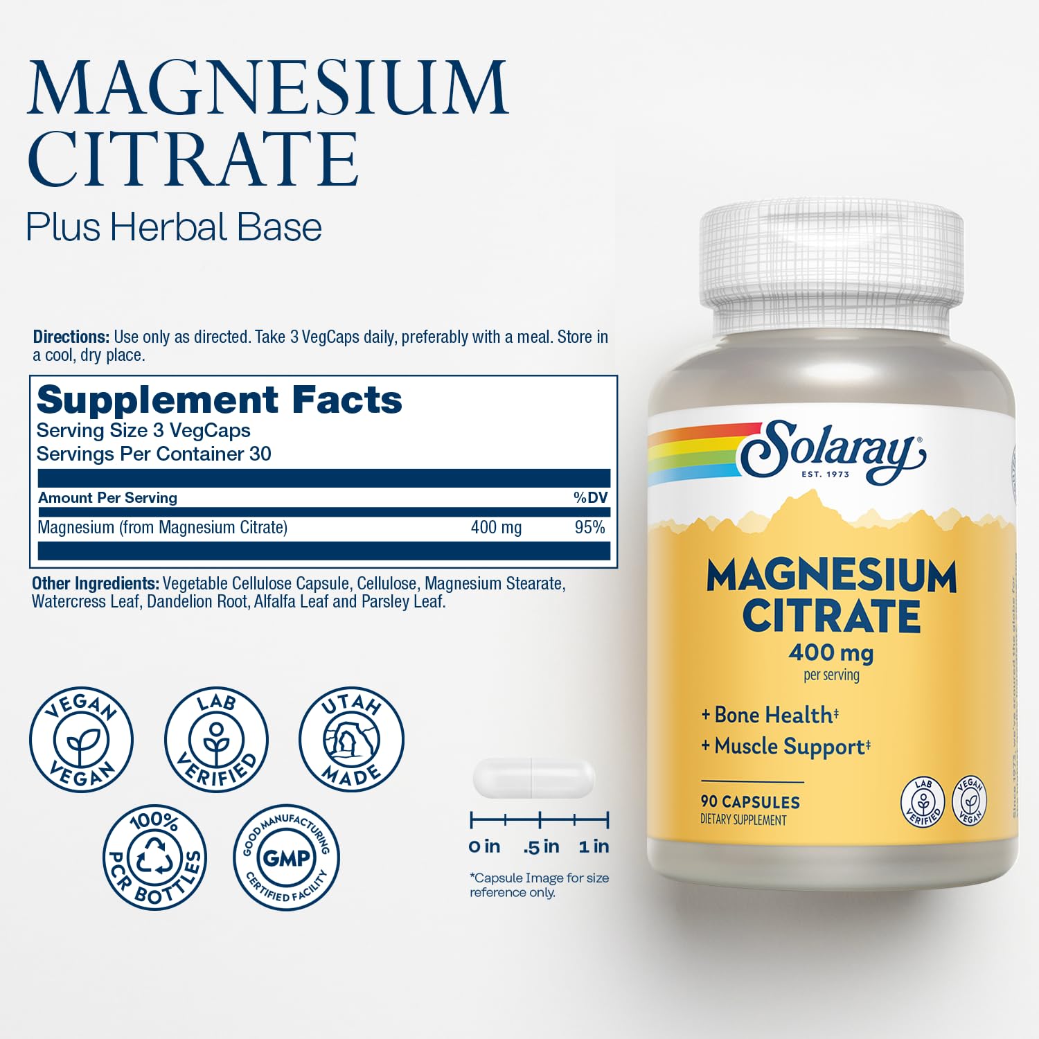 Solaray Magnesium(Magnezyum) Citrate 400 Mg 90 Caps - Galeri