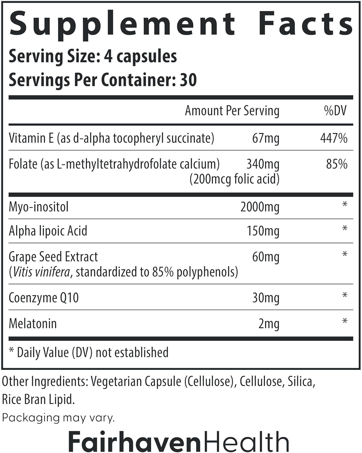 Fairhaven Health Ovaboost Fertility Supplements for Women 120 Capsules - Galeri