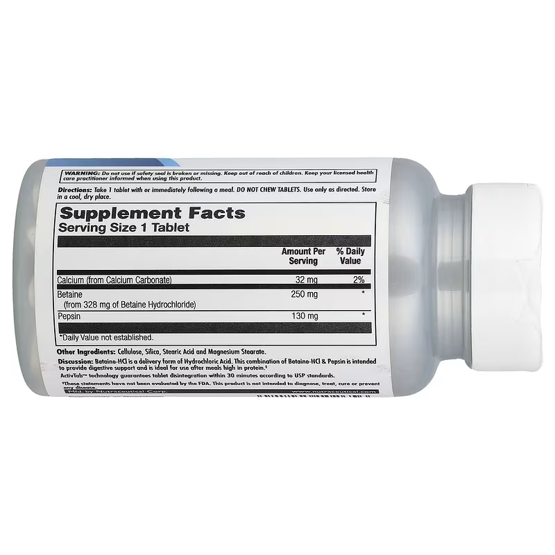 KAL Betaine HCL with Pepsin Digestive Enzymes for Gut Health 100 Tablet - Galeri