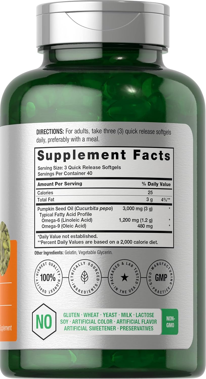 Horbäach Pumpkin Seed Oil 3000mg 120 Softgel - Galeri