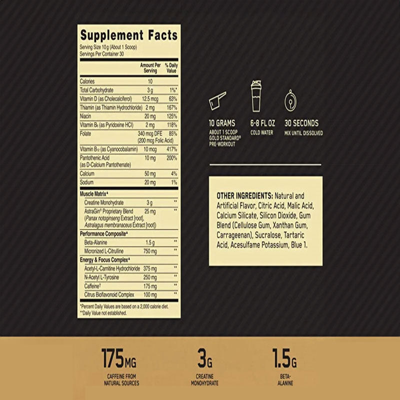 Optimum Nutrition Gold Standard Pre-Workout 30 Servis - Galeri
