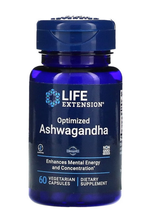 Life Extension Optimized Sensoril Ashwagandha Stress Management Healthy Stress Response, Focus, Memory, Stress Relief  - Vegetarian 60 Capsules