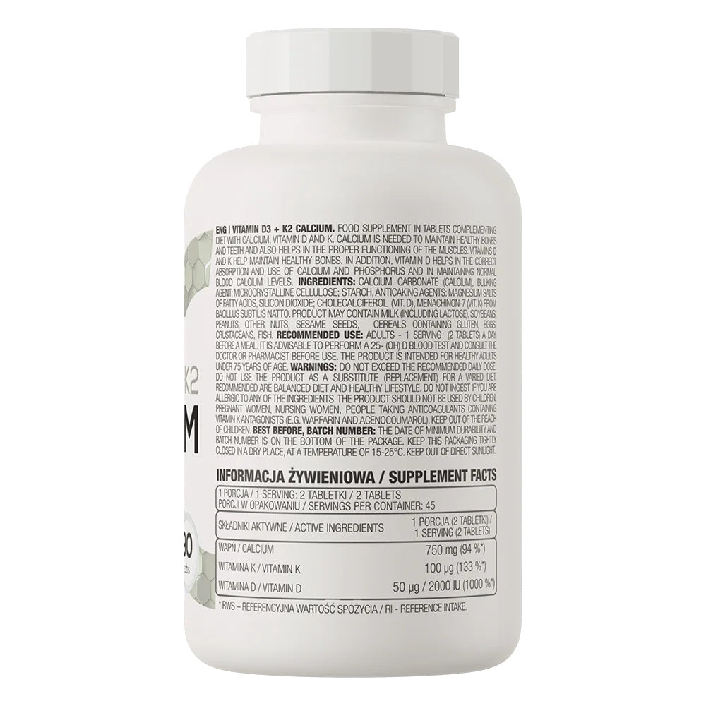 OstroVit Vitamin D3 + K2 + Calcium Kalsiyum 90 tablet - Galeri