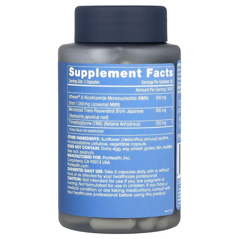 ProHealth Longevity Liposomal NMN Resveratrol Tmg Pro Complete 90 Caps - Galeri